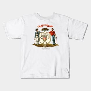 1876 Wisconsin Coat of Arms Kids T-Shirt